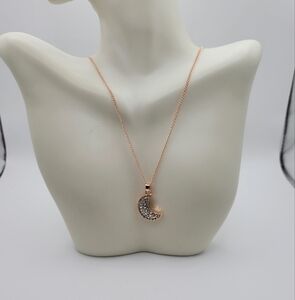 Rose Gold Moon Pendant Necklace